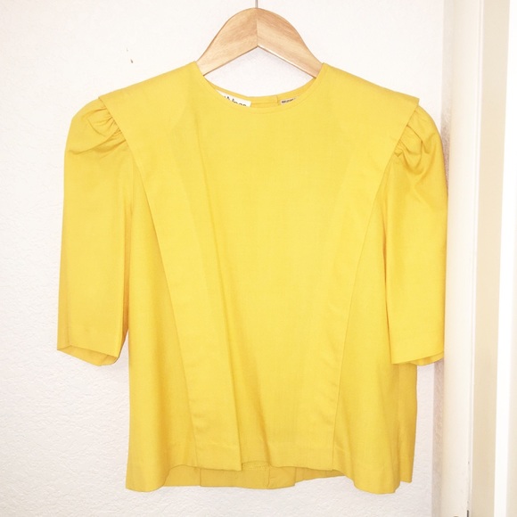 Albert Nipon Tops - VTG Albert Nipon 100% Silk Yellow Blouse SZ:S